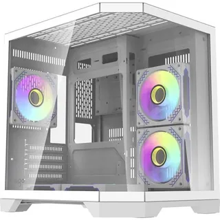 darkflash tech FT350 (mATX, ITX), PC Gehäuse, Weiss
