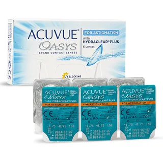 Acuvue Oasys for Astigmatism 6 St. / 8.60 BC / 14.50 DIA / 6.00 DPT / -0.75 CYL / 10° AX