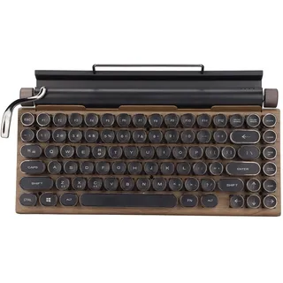 Retro-Schreibmaschinentastatur, Mechanische Bluetooth-Tastatur, 83 Tasten, Vintage, Verschleißfeste Gaming-Tastatur, Unterstützt Drahtlose 2000-Ma-Helligkeitseinstellung, Elektrische Schreibmaschinent