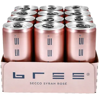 Bree Secco Syrah Rosé trocken 11,0 % vol 0,20 Liter Dose, 12er Pack