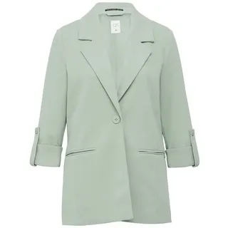 QS | Interlock-Blazer mit Krempelarm, Damen, grün, 34
