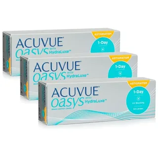 Acuvue Oasys 1-Day with HydraLuxe for Astigmatism (90 Linsen) PWR:1, BC:8.5, DIA:14.3, CYL:-1.75, AXIS:180
