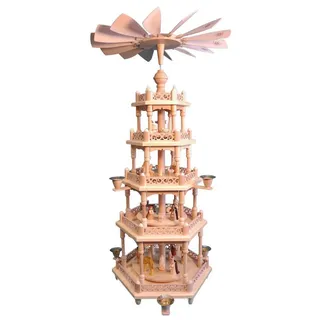 Erzgebirgische Volkskunst Richard Glässer GmbH Richard Glaesser Pyramide Heilige Familie 4-stöckig, Seiffen Erzgebirge