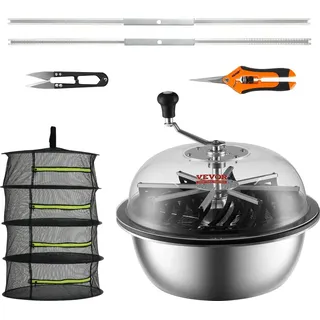 Vevor 19' Erntemaschine Manuell Trimmer Blattschüssel-Trimmer mit Netztasche und 3 Arten von Edelstahl-Klingen zum Schneiden von nasse/trockene