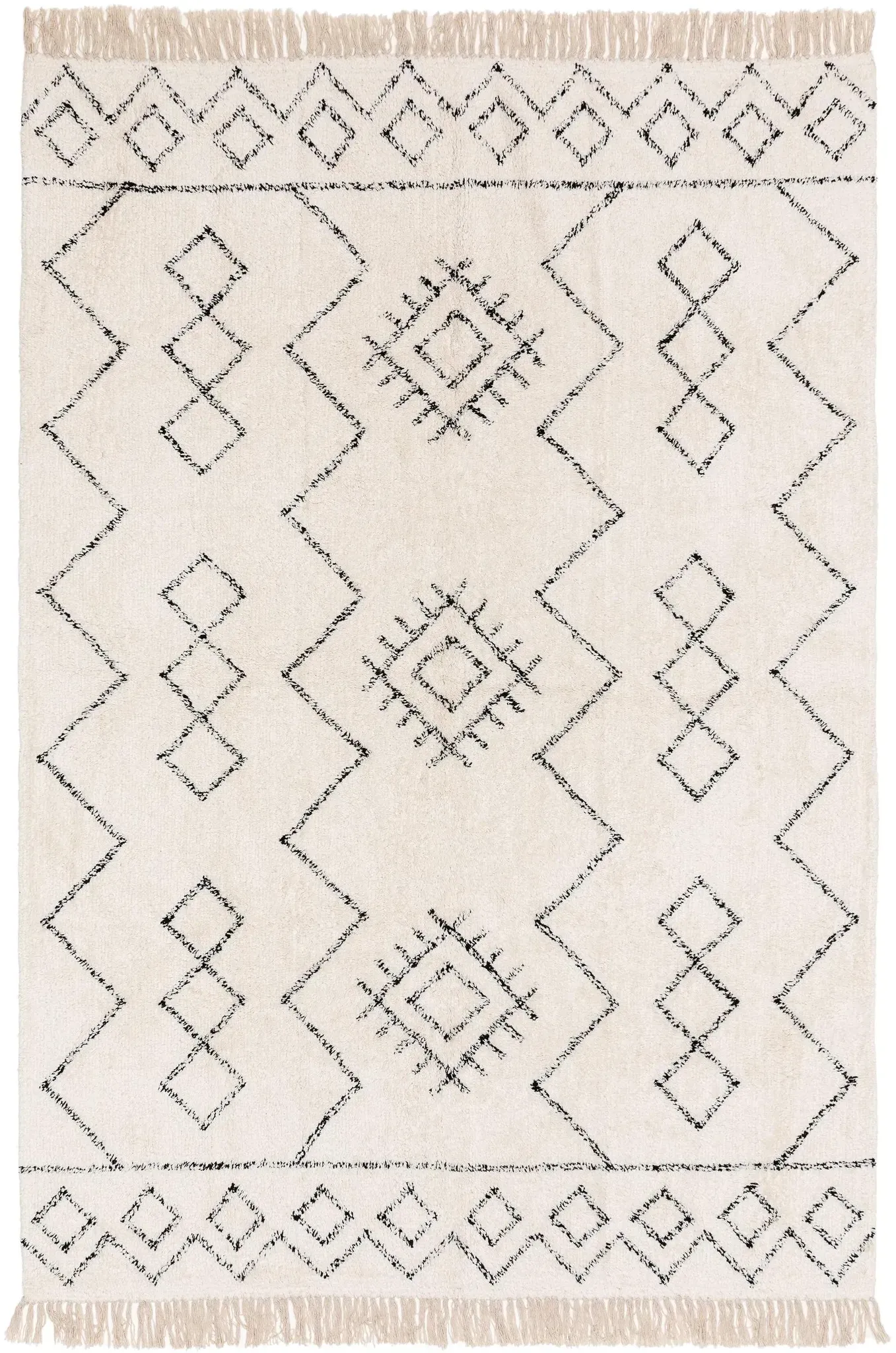 benuta Nest Waschbarer Baumwollteppich Naomi Cream 80x120 cm - Moderner Kurzflor-Teppich für Wohnzimmer
