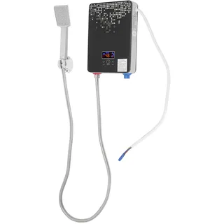 Gojoy MINRS Elektronischer Durchlauferhitzer 6500W Durchlauferhitzer 220V Elektrischer Warmwasserbereiter mit Handbrause LED-Digital-Temperaturanzeige Einstellbare Temperatur 30-55°C