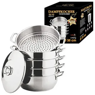 olymp handels gmbh Mantykocher Mantowarka Dampfgarer 30 cm 6-tlg. Edelstahl