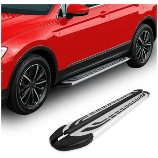 OMAC Seitenschweller Trittbretter Schweller kompatibel mit Dacia Duster 2010-2018 Aluminium Grau