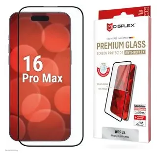 Displex Premium Anti-Reflex Panzerglas (super-entspiegelt, FC, 10H) für Apple iPhone 16 Pro Max,