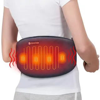 COMFIER Wärmegürtel Rücken Massagegerät mit 3 Massagemodi und 2 Wärmestufen,22X147cm,Elektrisches Wärmegürtel mit Abschaltautomatik für Rücken, Bauch und Taille,Geschenk für Frauen oder Männer