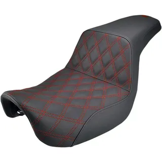 Saddlemen Harley Davidson Dyna Step Up Ls Motorradsitz - Black / Red - One Size