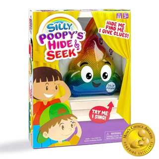 WHAT DO YOU MEME? Silly Poopy's Hide & Seek – Das sprechende, singende Regenbogen-Kackspielzeug zur Förderung des aktiven Spiels für Kinder ab 3 Jahren