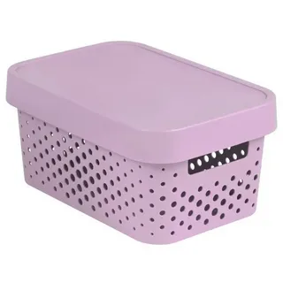 Curver Infinity Punkte Aufbewahrungsbox mit Deckel 4,5L in Plastik 26.8 x 18.6 x 12.4 cm, Rosa