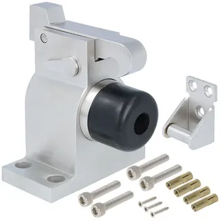 MS Beschläge Türpuffer Türstopper Edelstahl gebürstet Feststellhaken Bodenmontage Türhalter