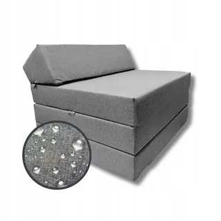 FORTISLINE Klappmatratze 200x70x10 cm - 3-teilige Faltmatratze - klappbare Gästematratze - Campermatratze mit wasserfestem Outdoor-Bezug - Würfelmatratze - Gästebett - Wohnwagenmatratze - Grau