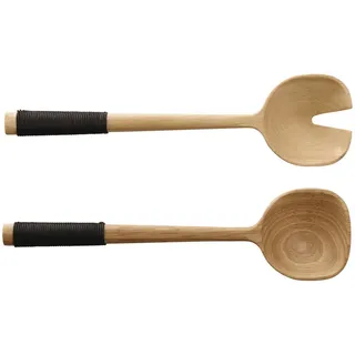 Asa Selection ASA Salatbesteck mit schwarzem Nylongriff, WOOD,