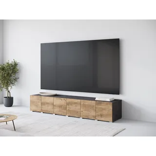 OTTO home Denver TV-Lowboard 219,6 cm Schwarz/Braun Holzwerkstoff