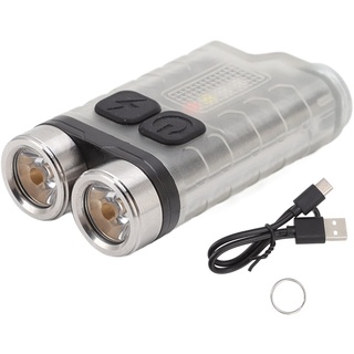 TOPINCN Mini Schlüsselanhänger Licht EDC Magnetische Tragbare Lichter USB Taschenlampe Schlüsselanhänger für V3 Reparatur Licht Wandern, Flut Perimeter (White)