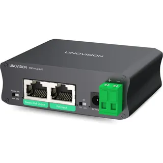 LINOVISION Industrieller Gigabit 30W PoE Splitter mit DC12V-Ausgang und 12V Passiv-PoE-Ausgang, geeignet für Kameras und IoT Systeme