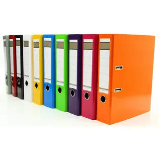 Livepac-Office 10x Livepac Caribic Glanz-Ordner / DIN A4 / 75mm breit / 10 Farben