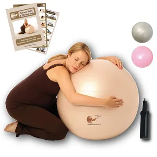 nbf Gymnastikball Schwangerschafts mit Pumpe 55cm 65cm 75cm Geburtsball für Schwangere und Geburt 65cm Weißgold