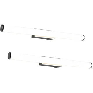 TRIO Leuchten LED Spiegelleuchte, LED fest integriert, Neutralweiß, 2er SET Bad-lampen für Badezimmer-spiegel mit Schalter, Breite 60cm silberfarben 60 cm x 5 cm x 9 cm