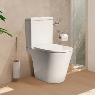 Evineo ineo Stand-Tiefspül-WC mit Aufsatz-Spülkasten, BE0968WH,