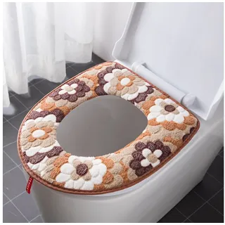 BYSURE Toilettensitzerhöhung, WC-Sitzkissen mit Reißverschluss braun