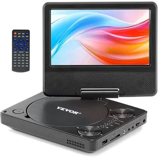 Vevor tragbarer DVD-Player mit (178 mm), HD-Drehbildschirm 4 Stunden Laufzeit,