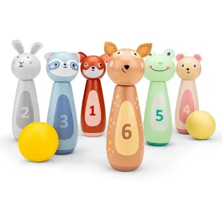woet Holzspielzeug Bowling Set Kegelspiel