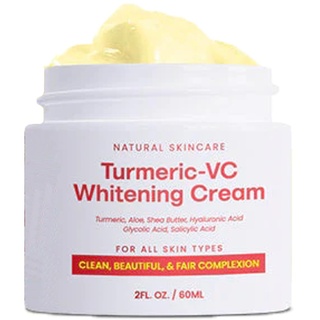 Liacsy Tumeric-VC Whitening Cream, Turmeric Face Cream, Vitamin C Cream for Face & Body, Turmeric Facial Moisturizer for Dark Spots, Wrinkles, Moisturizing (60g)