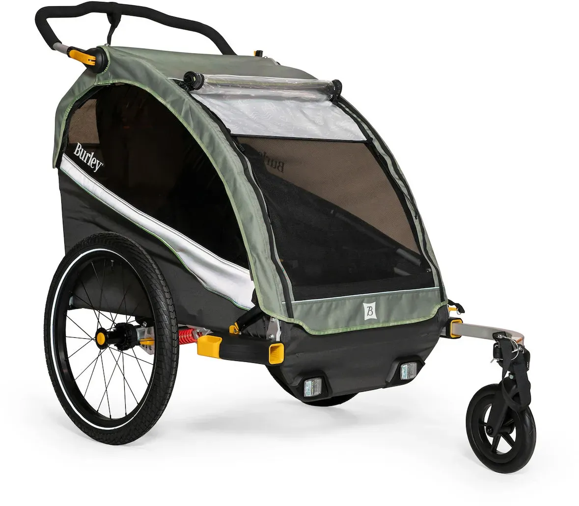 Burley D'LITE X Double Kinderanhänger 2024 - Sage Green/grau