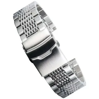 Bluedeer - Uhrarmband Edelstahl Silber Premium Mesh Ersatz Uhrenband 22mm