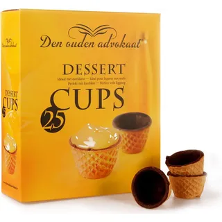 Waffelbecher mit Zartbitterschokolade