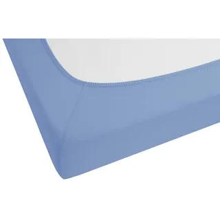 biberna Spannbettlaken Jersey-Baumwolle 90 x 190 - 100 x 200 cm blau