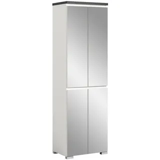 xonox.home Schuhschrank Kommode Spiegel Stauraum Spiegelschrank in weiß / 60x193x40cm (BxHxT) weiß