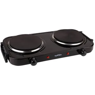 Grafner Doppelkochplatte Doppelkochplatte Kochplatte 2000 Watt mit klappbaren Griffen Schwarz, 1000 Watt Leistung je Kochfeld, 5 Temperaturstufen schwarz