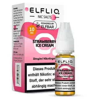 ELFLIQ – Strawberry Ice Cream NicSalt Liquid by ElfBar 10ml / 10mg