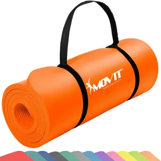 MOVIT Gymnastikmatte, hautfreundlich und phthalatfrei, in 3 Größen und 12 Farben - Auswahl: 190cm x 60cm x 1,5cm in orange