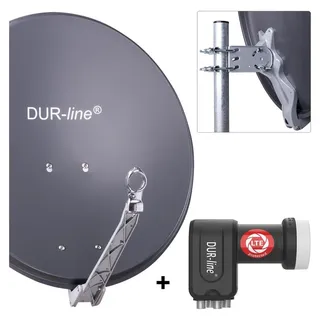 Dur-Line Select 4 Teilnehmer Set - Qualitäts-Alu-Satelliten-Komplettanlage - Sel...
