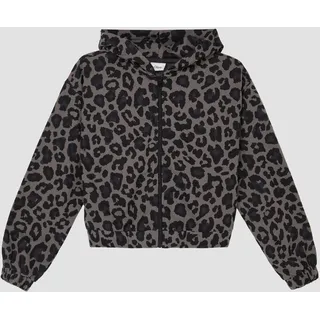 s.Oliver Kurze Sweatjacke in Oversize mit Animal-Muster - grau - 170/176