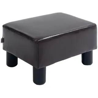 Homcom Fußhocker Sitzhocker, Rechteckiger Ottoman, Fußstütze Kunstleder, Kunststoff