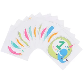 Toyvian Baby Monatsaufkleber Set 12 Monate Deko Neugeborenen Schild für Babyparty Geburtstagsmaterial
