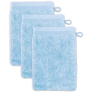 Waschhandschuh 15 x 20 cm aquamarine 3 St.