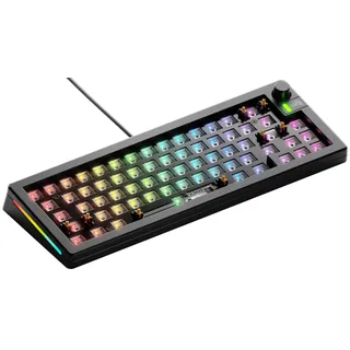 Glorious Gaming GMMK 3 Barebones: Gaming-Tastaturset mit Knopf, 65% mechanische Tastatur, modulares Dichtungssystem, Hot-Swap MX-5-Pin, Schalldämmung, Aluminium-Schalterplatte, ANSI/USA - Schwarz