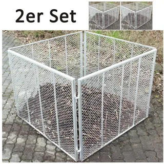 Baumarktplus 2x TRUTZHOLM Komposter 100x100x80 cm Metallkomposter aus Streckmetall Gartenkomposter Feuerverzinkt