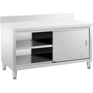 Royal Catering Edelstahl-Arbeitsschrank ECO 150 x 70 cm 500 kg Aufkantung - Arbeitsschränke Royal Catering