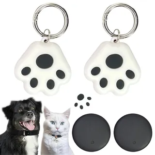 Starnearby Mini GPS Tracker Katzen Hunde Ohne ABO Kompatibel mit iOS oder Android mit Reflektierend Halsband Katze IP67 Wasserdicht Katzentracker Katzenhalsband mit GPS (2 Stück für iOS)