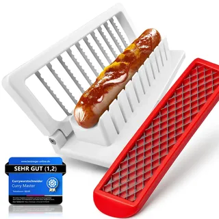 Curry Master Currywurstschneider & Wurstschneider Set - für perfekte Bratwurst & Grillwurst