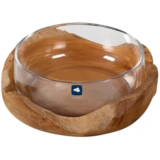 LEONARDO Schale Teak 28 cm Glas Transparent Klar